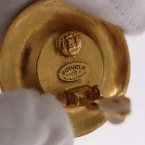 CHANEL Earring metal Gold CC Auth - Picture 8 of 12